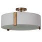 Meyda Lighting Cilindro 18" 4-Light Antique Copper Bartel Flush Mount Light With Frosted Clear Statuario Idalight Shade Glass