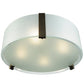 Meyda Lighting Cilindro 18" 4-Light Antique Copper Bartel Flush Mount Light With Frosted Clear Statuario Idalight Shade Glass