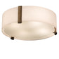 Meyda Lighting Cilindro 18" 4-Light Antique Copper Bartel Flush Mount Light With Frosted Clear Statuario Idalight Shade Glass