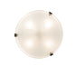Meyda Lighting Cilindro 18" 4-Light Antique Copper Bartel Flush Mount Light With Frosted Clear Statuario Idalight Shade Glass