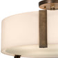 Meyda Lighting Cilindro 18" 4-Light Antique Copper Bartel Flush Mount Light With Frosted Clear Statuario Idalight Shade Glass