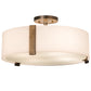 Meyda Lighting Cilindro 18" 4-Light Antique Copper Bartel Flush Mount Light With Frosted Clear Statuario Idalight Shade Glass