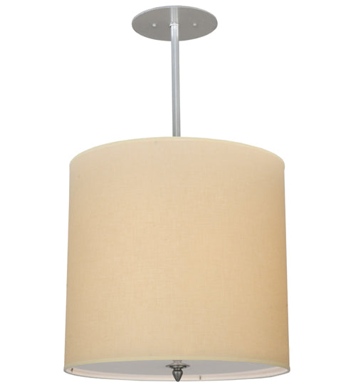 Meyda Lighting Cilindro 18" 4-Light Nickel Powder Coat Pendant Light With Beige Textrene Shade