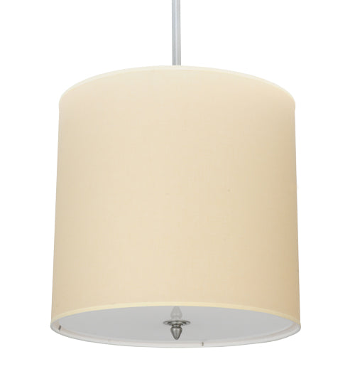 Meyda Lighting Cilindro 18" 4-Light Nickel Powder Coat Pendant Light With Beige & White Textrene Shade