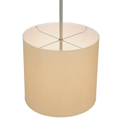Meyda Lighting Cilindro 18" 4-Light Nickel Powder Coat Pendant Light With Beige & White Textrene Shade