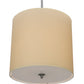 Meyda Lighting Cilindro 18" 4-Light Nickel Powder Coat Pendant Light With Beige & White Textrene Shade