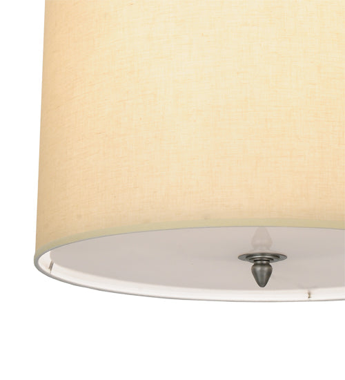 Meyda Lighting Cilindro 18" 4-Light Nickel Powder Coat Pendant Light With Beige & White Textrene Shade