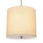 Meyda Lighting Cilindro 18" 4-Light Nickel Powder Coat Pendant Light With Beige & White Textrene Shade