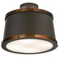 Meyda Lighting Cilindro 18" 4-Light Oil Rubbed Bronze & Copper Accents Reel Semi-flush Mount Ceiling Light With Black and White Shade