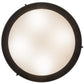 Meyda Lighting Cilindro 18" 4-Light Oil Rubbed Bronze & Copper Accents Reel Semi-flush Mount Ceiling Light With Black and White Shade