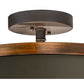 Meyda Lighting Cilindro 18" 4-Light Oil Rubbed Bronze & Copper Accents Reel Semi-flush Mount Ceiling Light With Black and White Shade