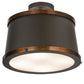 Meyda Lighting Cilindro 18" 4-Light Oil Rubbed Bronze & Copper Accents Reel Semi-flush Mount Light With White Statuario Idalight Shade