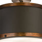 Meyda Lighting Cilindro 18" 4-Light Oil Rubbed Bronze & Copper Accents Reel Semi-flush Mount Light With White Statuario Idalight Shade