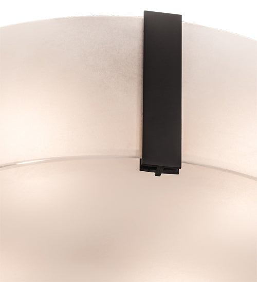 Meyda Lighting Cilindro 18" 4-Light Oil Rubbed Bronze Flush Mount Light With Frosted Clear Conrtrail Mist Shade