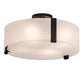 Meyda Lighting Cilindro 18" 4-Light Oil Rubbed Bronze Flush Mount Light With Frosted Clear Conrtrail Mist Shade