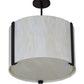 Meyda Lighting Cilindro 18" 4-Light Oil Rubbed Bronze Semi-flush Mount Light With Creme Carrare Idaight Shade Glass