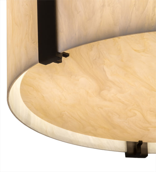 Meyda Lighting Cilindro 18" 4-Light Oil Rubbed Bronze Semi-flush Mount Light With Creme Carrare Idaight Shade Glass