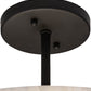 Meyda Lighting Cilindro 18" 4-Light Oil Rubbed Bronze Semi-flush Mount Light With Creme Carrare Idaight Shade Glass
