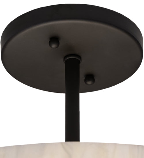 Meyda Lighting Cilindro 18" 4-Light Oil Rubbed Bronze Semi-flush Mount Light With Creme Carrare Idaight Shade Glass