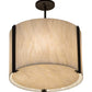 Meyda Lighting Cilindro 18" 4-Light Oil Rubbed Bronze Semi-flush Mount Light With Creme Carrare Idaight Shade Glass