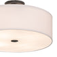 Meyda Lighting Cilindro 18" 4-Light Smoke Semi-flush Mount Light With White Textrene Shade