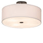 Meyda Lighting Cilindro 18" 4-Light Smoke Semi-flush Mount Light With White Textrene Shade