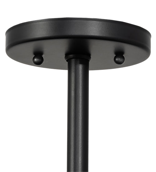 Meyda Lighting Cilindro 18" 4-Light Solar Black Campbell Pendant Light With Clear Shade Glass