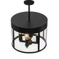 Meyda Lighting Cilindro 18" 4-Light Solar Black Campbell Pendant Light With Clear Shade Glass