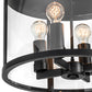 Meyda Lighting Cilindro 18" 4-Light Solar Black Campbell Pendant Light With Clear Shade Glass