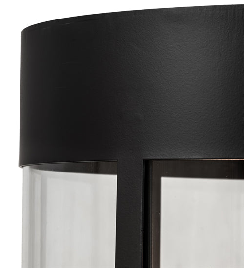 Meyda Lighting Cilindro 18" 4-Light Solar Black Campbell Pendant Light With Clear Shade Glass