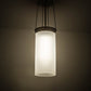 Meyda Lighting Cilindro 18" LED Nickel Lowell Pendant Light With White Frosted Statuario Idalight Shade Glass