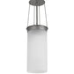 Meyda Lighting Cilindro 18" LED Nickel Lowell Pendant Light With White Frosted Statuario Idalight Shade Glass
