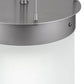 Meyda Lighting Cilindro 18" LED Nickel Lowell Pendant Light With White Frosted Statuario Idalight Shade Glass