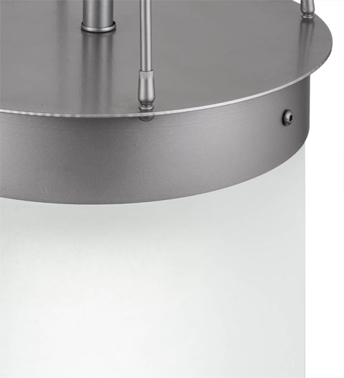 Meyda Lighting Cilindro 18" LED Nickel Lowell Pendant Light With White Frosted Statuario Idalight Shade Glass