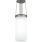Meyda Lighting Cilindro 18" LED Nickel Lowell Pendant Light With White Frosted Statuario Idalight Shade Glass