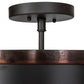 Meyda Lighting Cilindro 18" LED Oil Rubbed Bronze & Vintage Copper Semi-flush Mount Light With White Statuario Idalight Shade