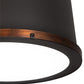 Meyda Lighting Cilindro 18" LED Oil Rubbed Bronze & Vintage Copper Semi-flush Mount Light With White Statuario Idalight Shade