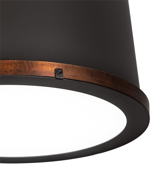 Meyda Lighting Cilindro 18" LED Oil Rubbed Bronze & Vintage Copper Semi-flush Mount Light With White Statuario Idalight Shade