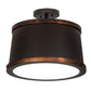 Meyda Lighting Cilindro 18" LED Oil Rubbed Bronze & Vintage Copper Semi-flush Mount Light With White Statuario Idalight Shade