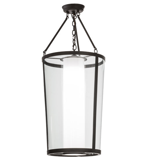 Meyda Lighting Cilindro 18" Oil Rubbed Bronze Tapered Semi-flush Mount Ceiling Light With Crystal Idalight Shade Glass