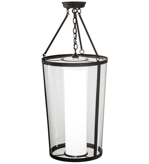 Meyda Lighting Cilindro 18" Oil Rubbed Bronze Tapered Semi-flush Mount Ceiling Light With Crystal Idalight Shade Glass