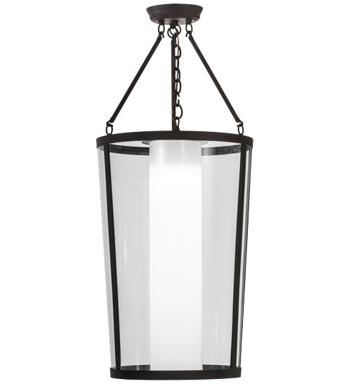 Meyda Lighting Cilindro 18" Oil Rubbed Bronze Tapered Semi-flush Mount Ceiling Light With Crystal Idalight Shade Glass