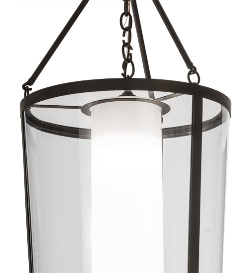 Meyda Lighting Cilindro 18" Oil Rubbed Bronze Tapered Semi-flush Mount Ceiling Light With Crystal Idalight Shade Glass