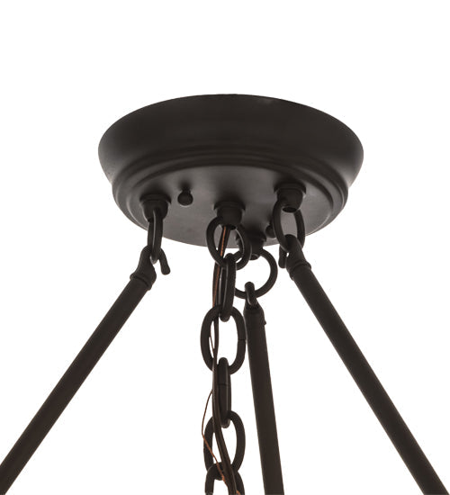 Meyda Lighting Cilindro 18" Oil Rubbed Bronze Tapered Semi-flush Mount Ceiling Light With Crystal Idalight Shade Glass