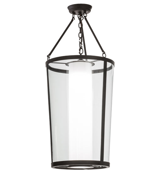 Meyda Lighting Cilindro 18" Oil Rubbed Bronze Tapered Semi-flush Mount Ceiling Light With Crystal Idalight Shade Glass