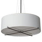 Meyda Lighting Cilindro 182734 36" 4-Light Brushed Nickel Structure Pendant Light With White Textrene & Statuario Idalight Shade