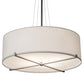 Meyda Lighting Cilindro 182734 36" 4-Light Brushed Nickel Structure Pendant Light With White Textrene & Statuario Idalight Shade