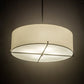 Meyda Lighting Cilindro 185008 36" 4-Light Brushed Nickel Structure Pendant Light With White Textrene & Statuario Idalight Shade