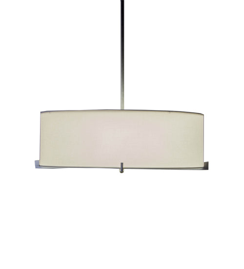 Meyda Lighting Cilindro 185008 36" 4-Light Brushed Nickel Structure Pendant Light With White Textrene & Statuario Idalight Shade