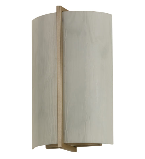 Meyda Lighting Cilindro 187824 9" Champagne Metallic Burbank Wall Sconce With White Art Shade Glass
